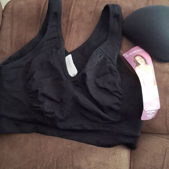 đBraeez Full Support Bra Seamless Black Bralette Size 2XL (40D, 42A, 42B) - Picture 4 of 8